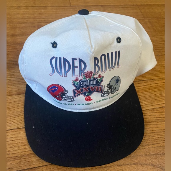 VTG Buffalo Bills Hat Cap Snapback White Superbowl XXVII New Era NFL 90s mafia
